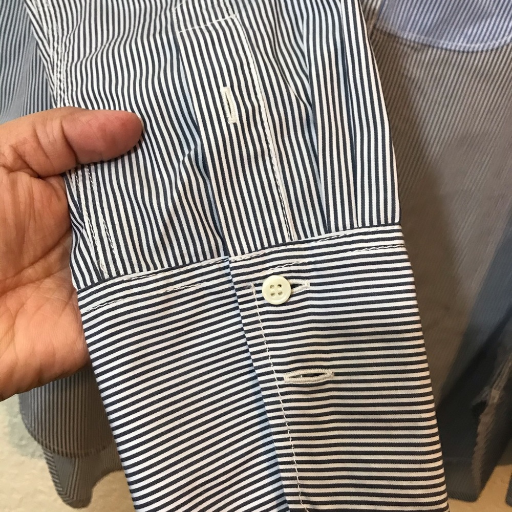 J. Crew Bip popover striped shirt SZ 2 - Picture 5 of 7